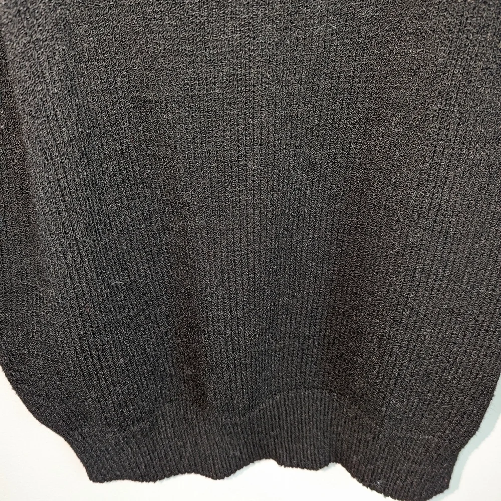 VINTAGE Retro Black & Floral Embroidery Crewneck Knit Sweater Size Medium - Picture 9 of 13